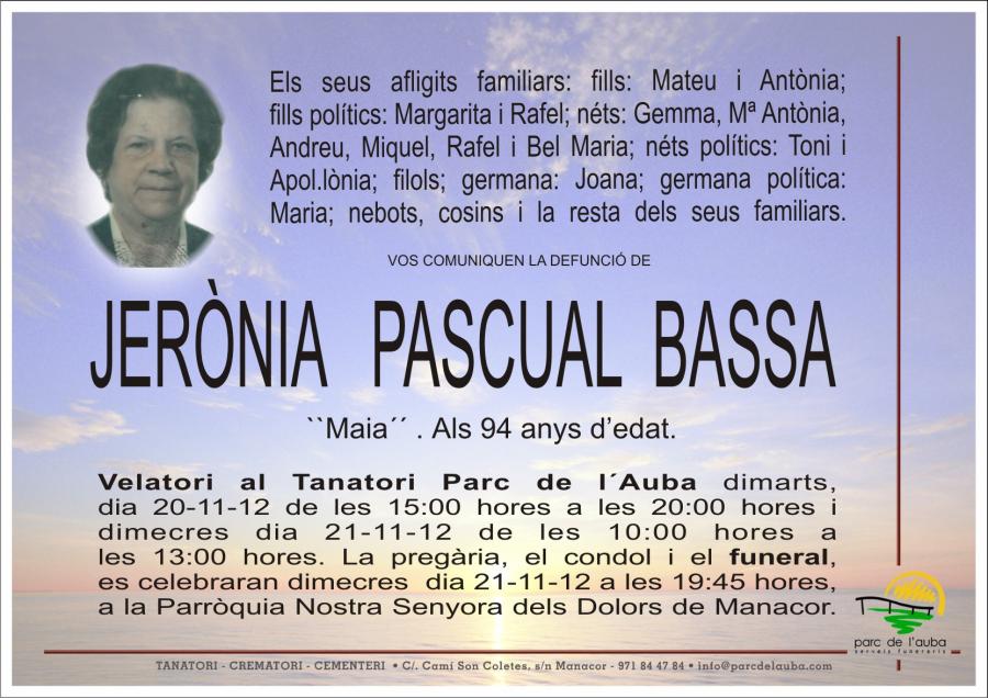JERÃ'NIA PASCUAL  BASSA
