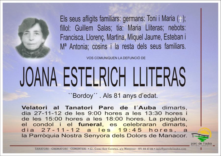 JOANA ESTELRICH   LLITERAS