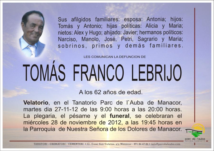 TOMÁS FRANCO   LEBRIJO