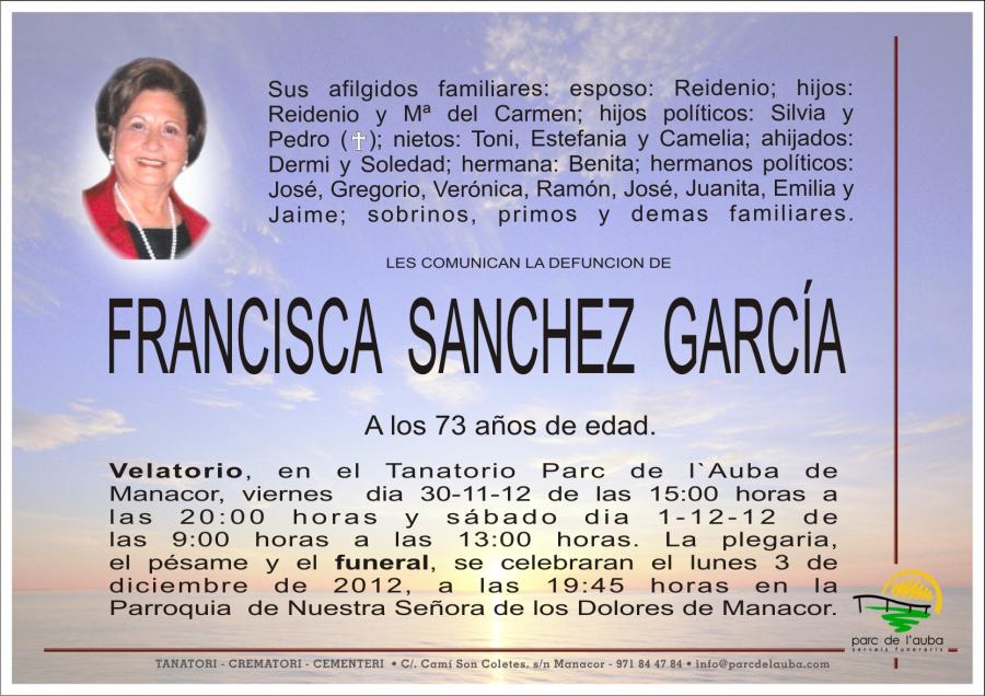 FRANCISCA SANCHEZ  GARCÍA
