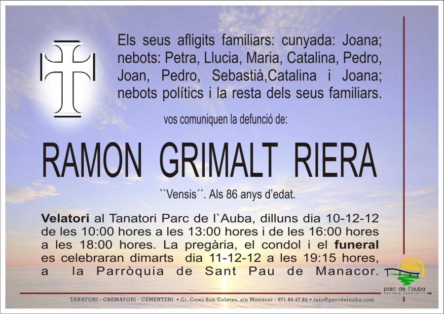RAMON GRIMALT  RIERA