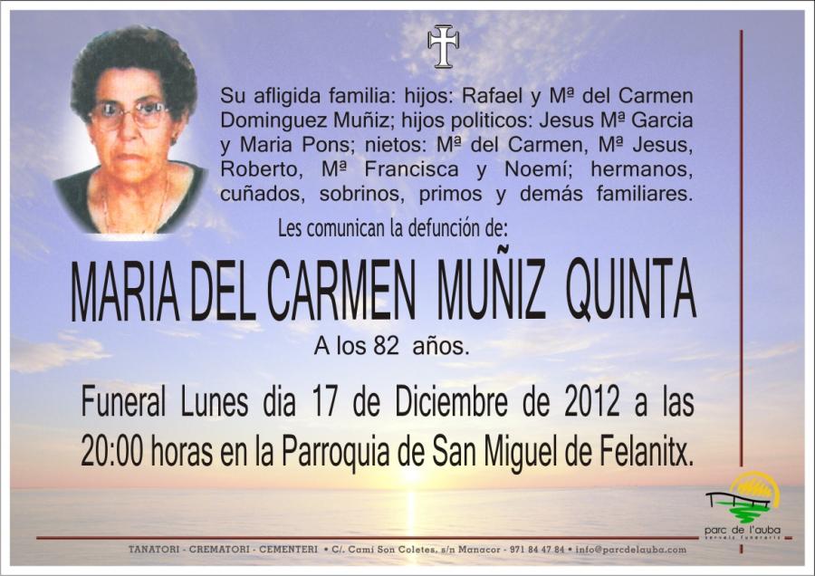 MARIA DEL CARMEN MUÑIZ QUINTA