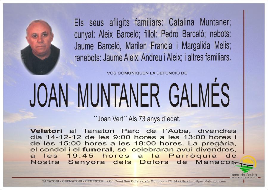 JOAN MUNTANER  GALMÉS