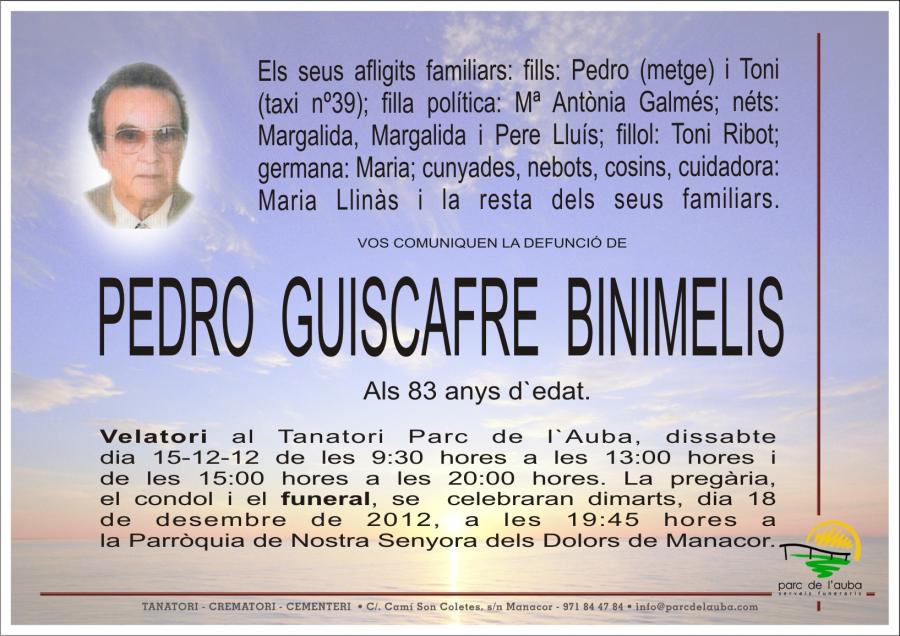 PEDRO GUISCAFRE  BINIMELIS