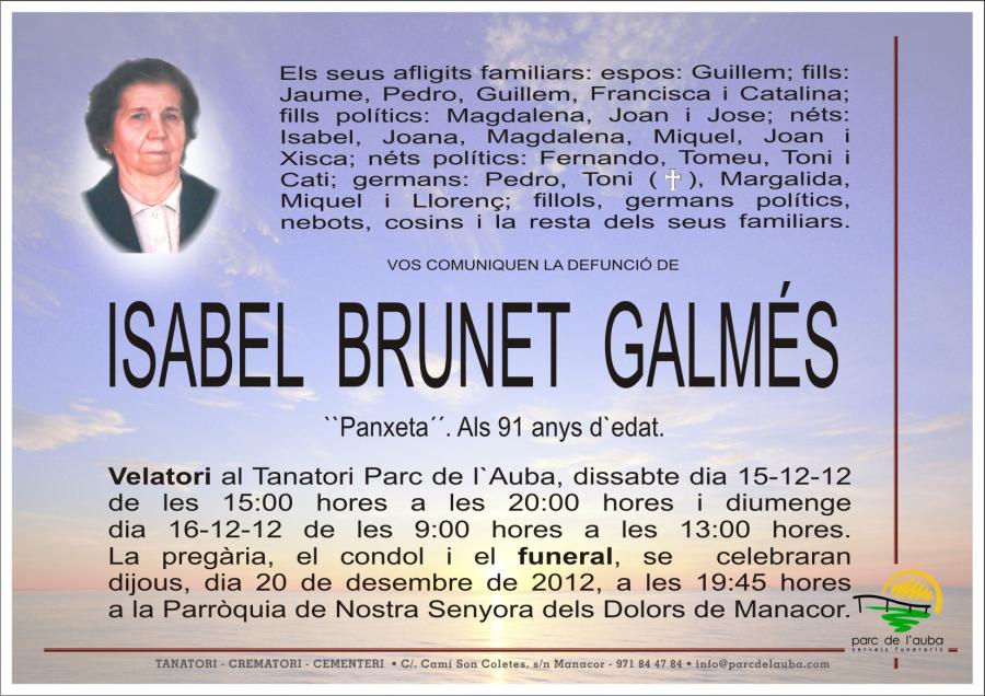 ISABEL BRUNET  GALMES