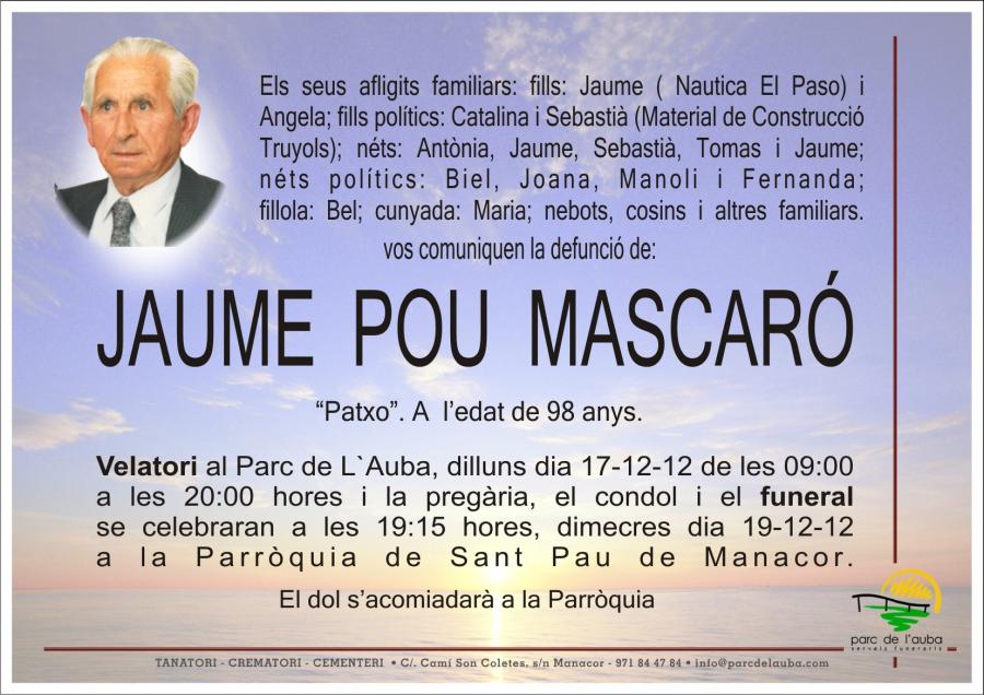 JAUME POU  MASCARÓ
