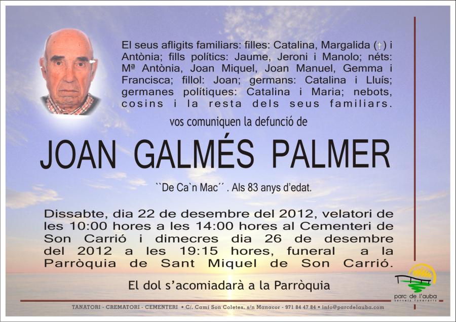 JOAN GALMES  PALMER