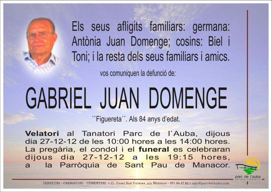 GABRIEL JUAN  DOMENGE
