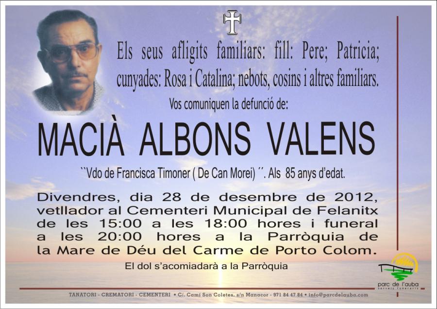 MACIÀ ALBONS VALENS