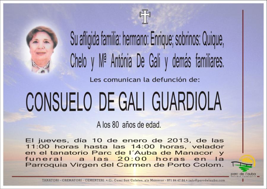 CONSUELO   DE GALI  GUARDIOLA