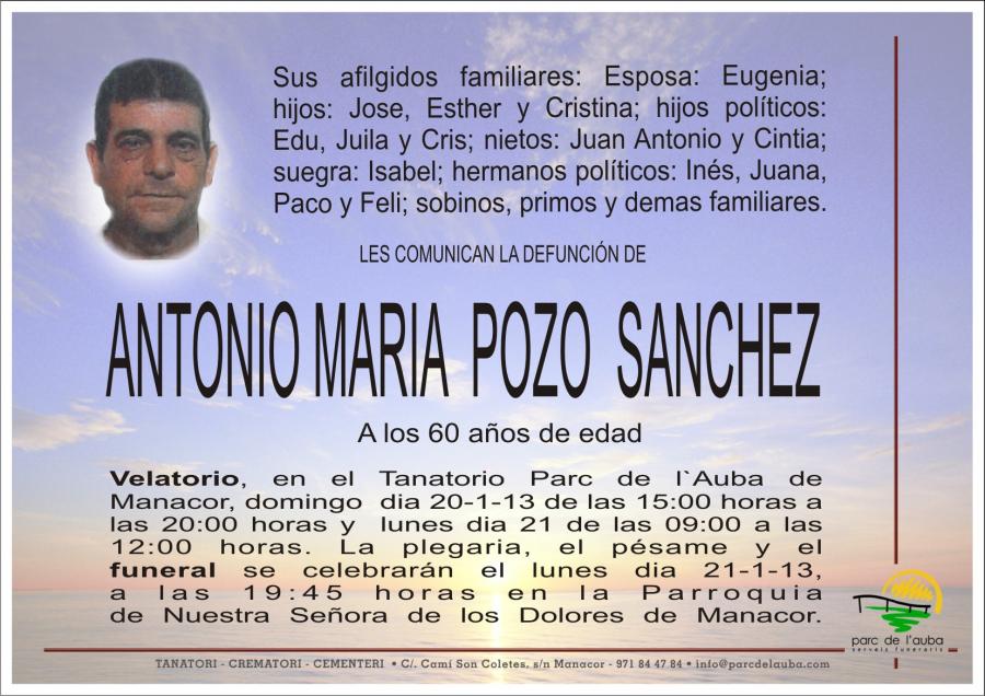 ANTONIO  MARIA POZO  SANCHEZ