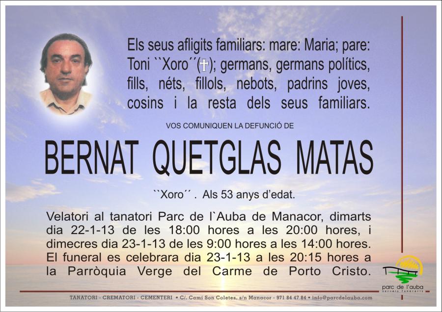 BERNAT QUETGLAS  MATAS