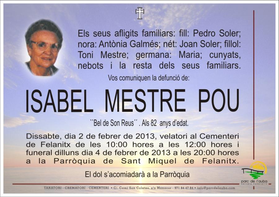 ISABEL MESTRE  POU
