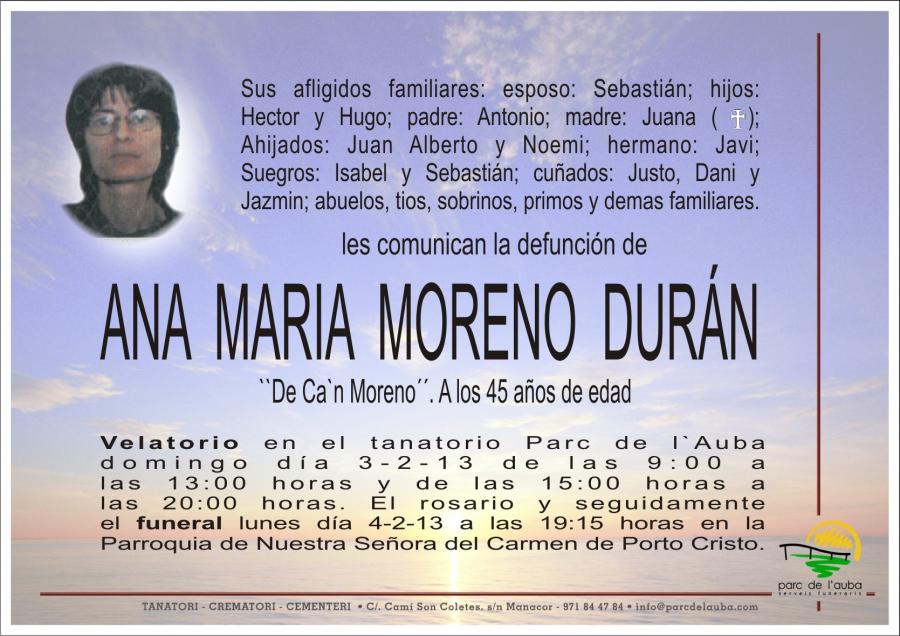ANA  MARIA MORENO  DURÁN