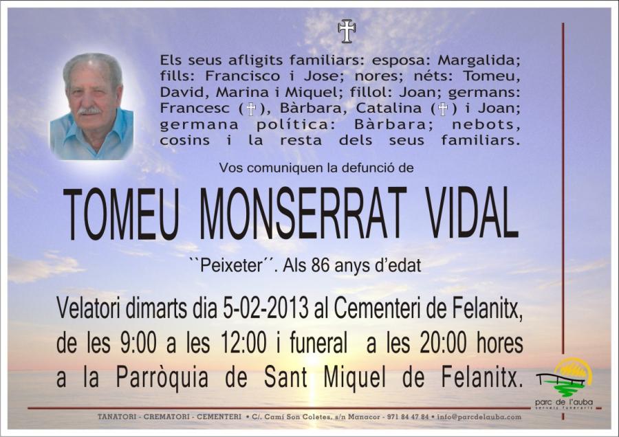 TOMEU MONSERRAT  VIDAL