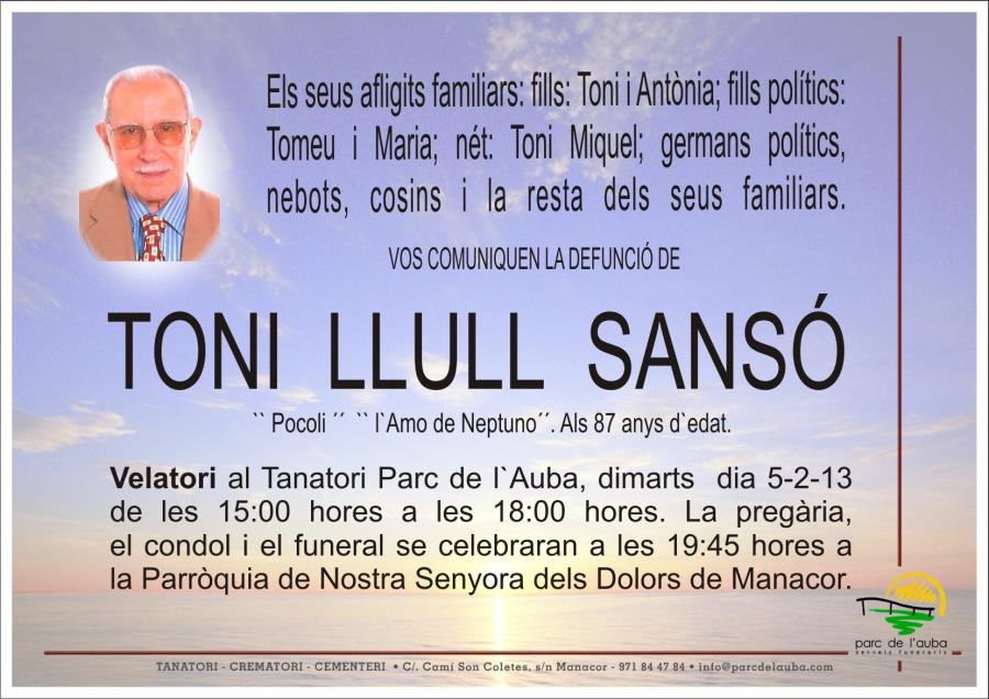 TONI LLULL  SANSÓ