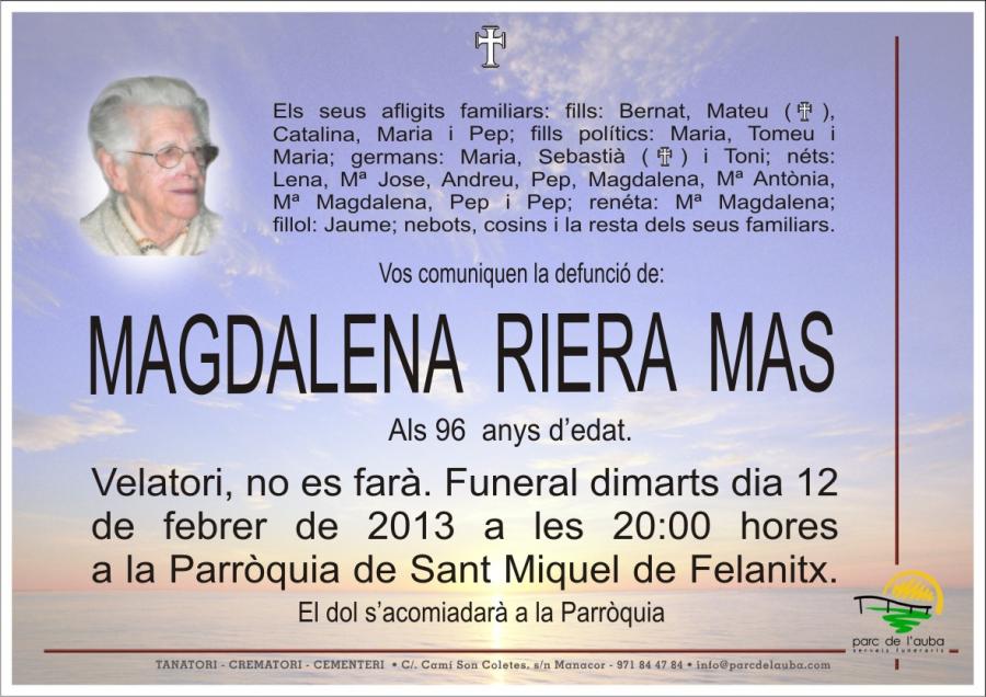 MAGDALENA RIERA  MAS