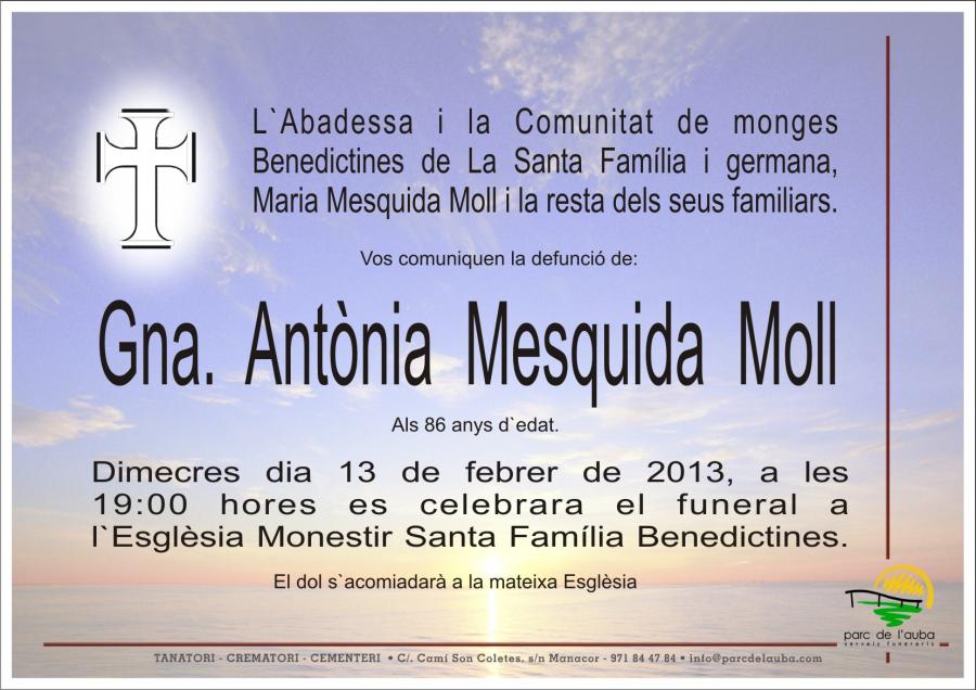 Gna. Antònia   Mesquida  Moll