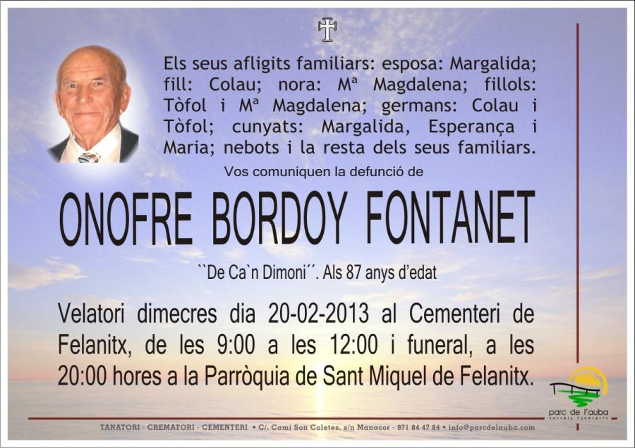 ONOFRE BORDOY  FONTANET