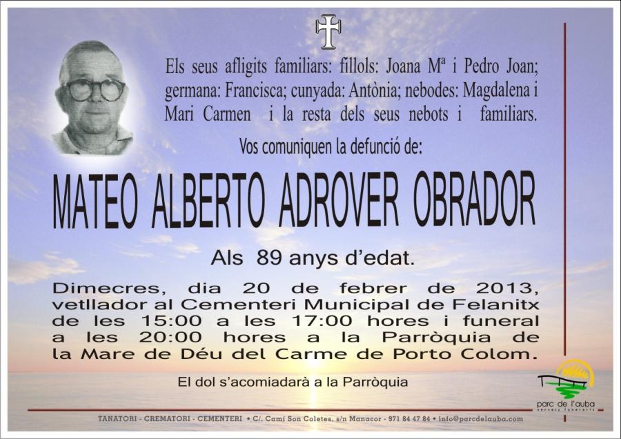 MATEO  ALBERTO   ADROVER  OBRADOR