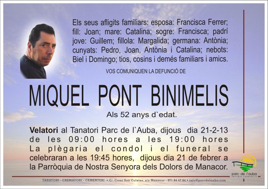 MIQUEL PONT BINIMELIS