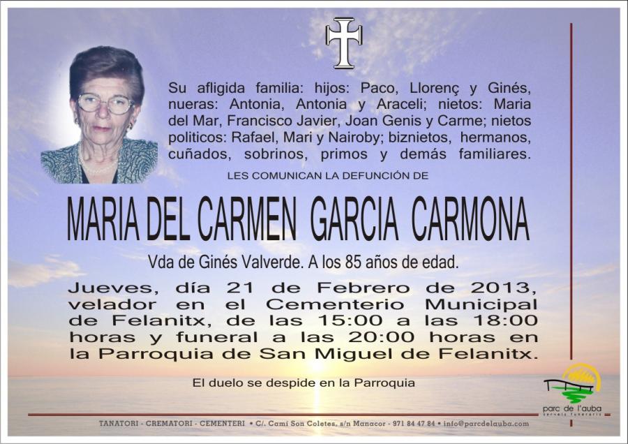 MARIA DEL CARMEN GARCIA CARMONA