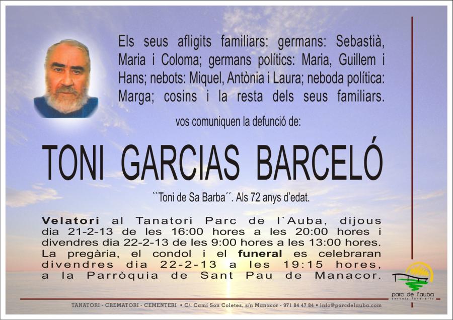 TONI GARCIAS  BARCELÓ