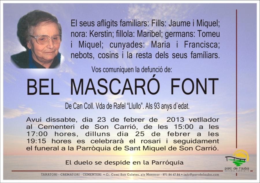 BEL  MASCARÓ FONT