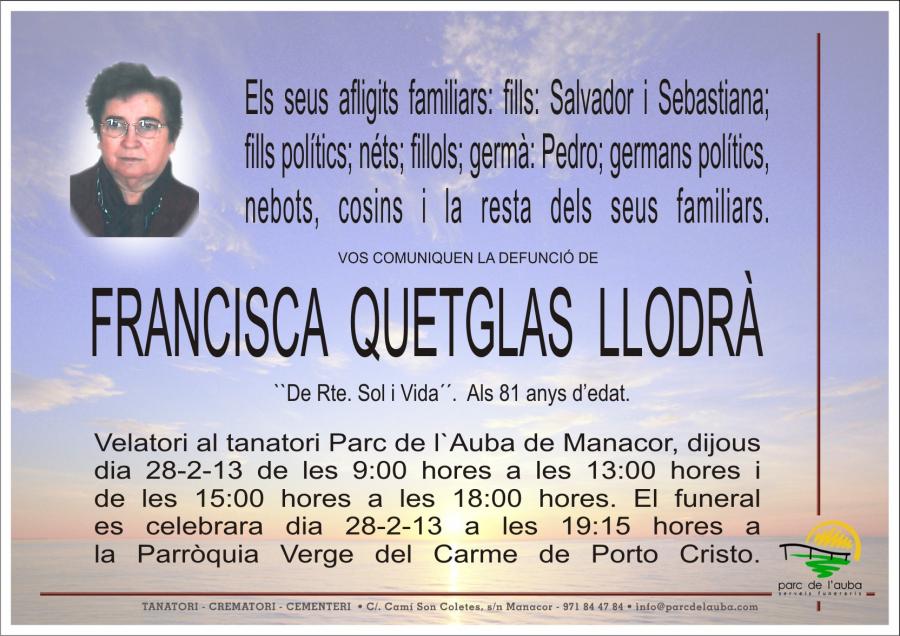 FRANCISCA QUETGLAS  LLODRÀ
