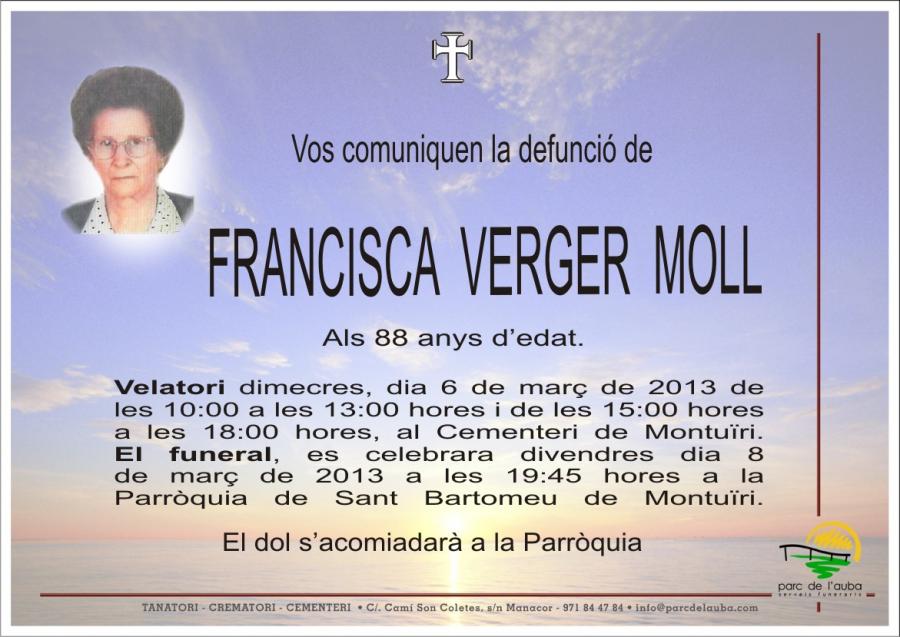 FRANCISCA VERGER  MOLL