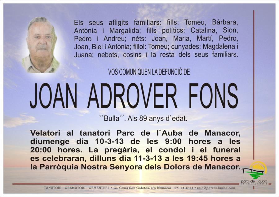 JOAN ADROVER  FONS