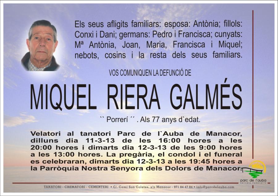 MIQUEL RIERA  GALMÉS
