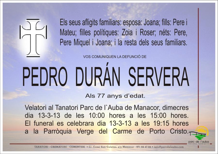PEDRO DURÁN  SERVERA