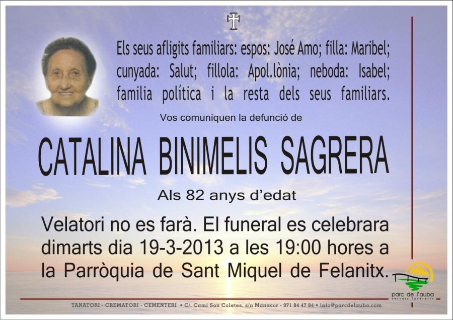 CATALINA BINIMELIS  SAGRERA
