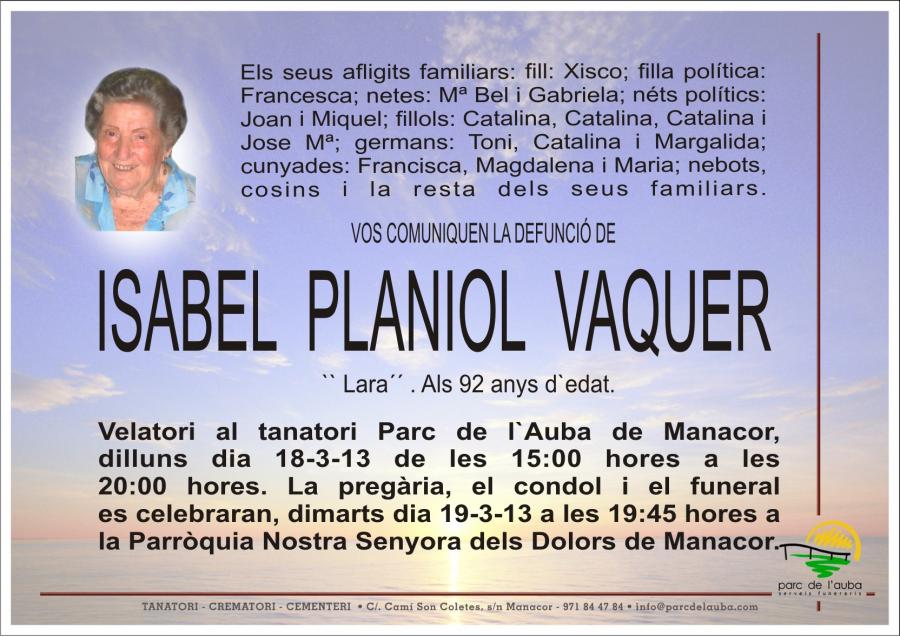 ISABEL PLANIOL  VAQUER