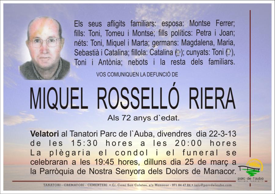 MIQUEL ROSSELLÓ RIERA