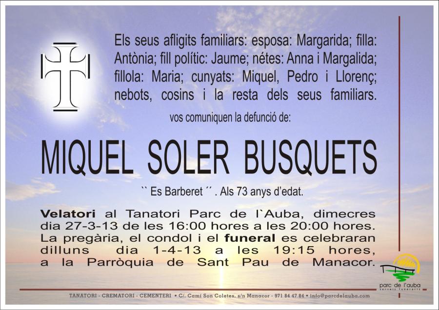 MIQUEL SOLER  BUSQUETS