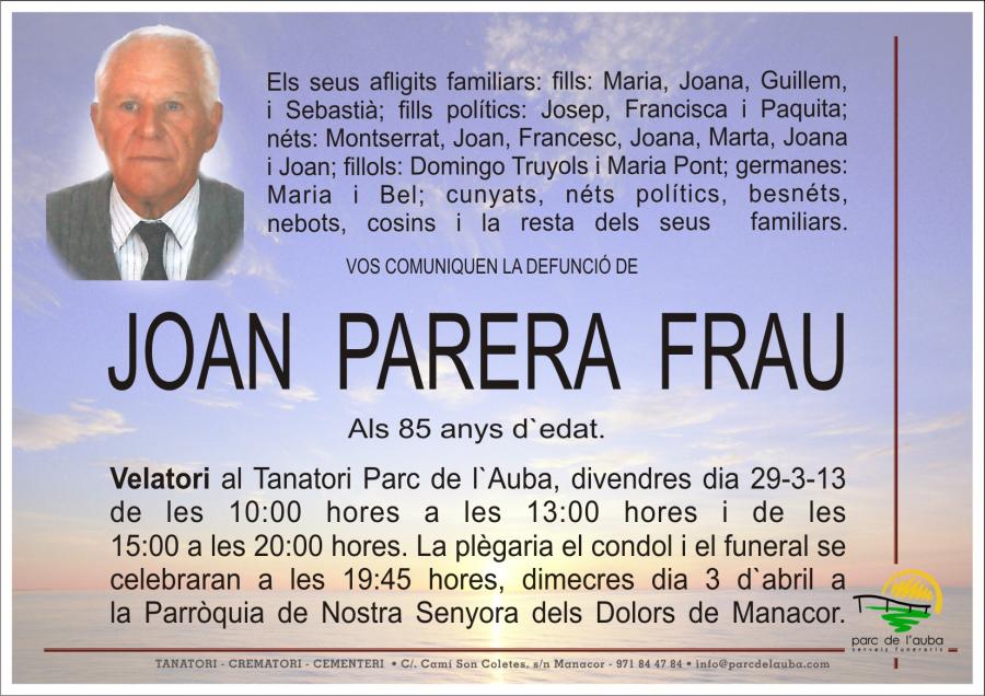 JOAN PARERA FRAU