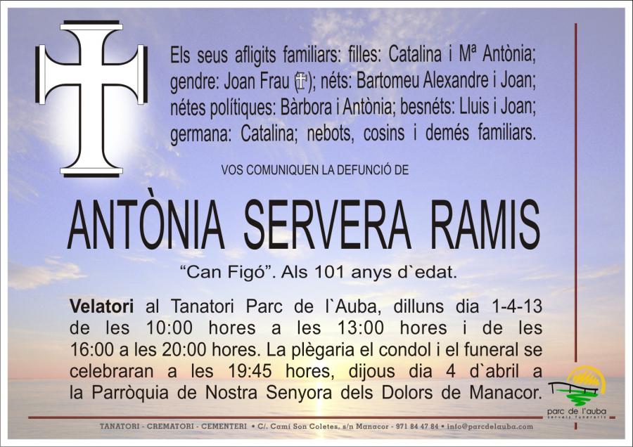 ANTÃ'NIA SERVERA RAMIS