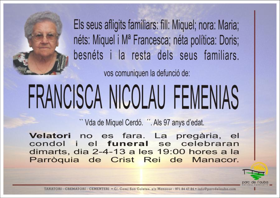 FRANCISCA NICOLAU FEMENIAS