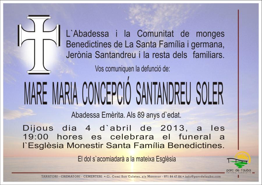 MARE MARIA CONCEPCIÓ SANTANDREU SOLER