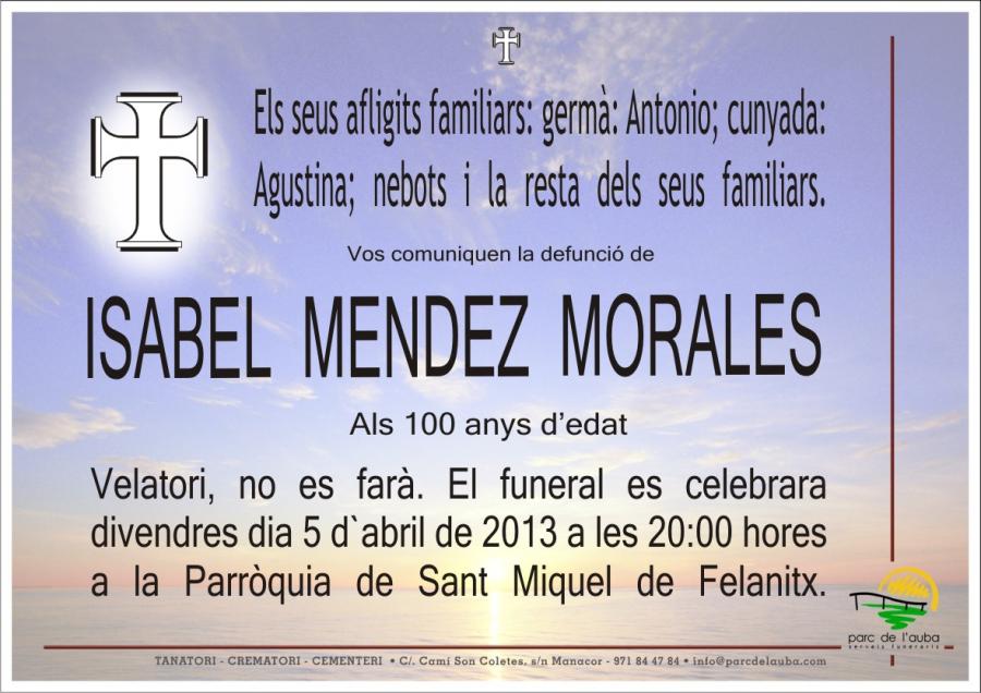 ISABEL MENDEZ  MORALES