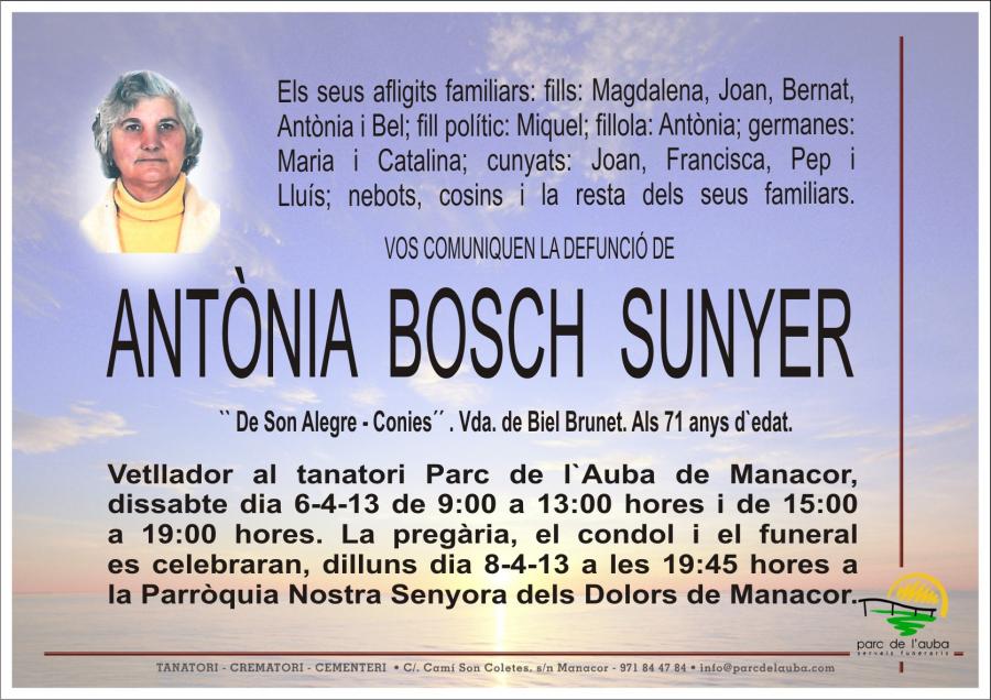 ANTÃ'NIA  BOSCH  SUNYER