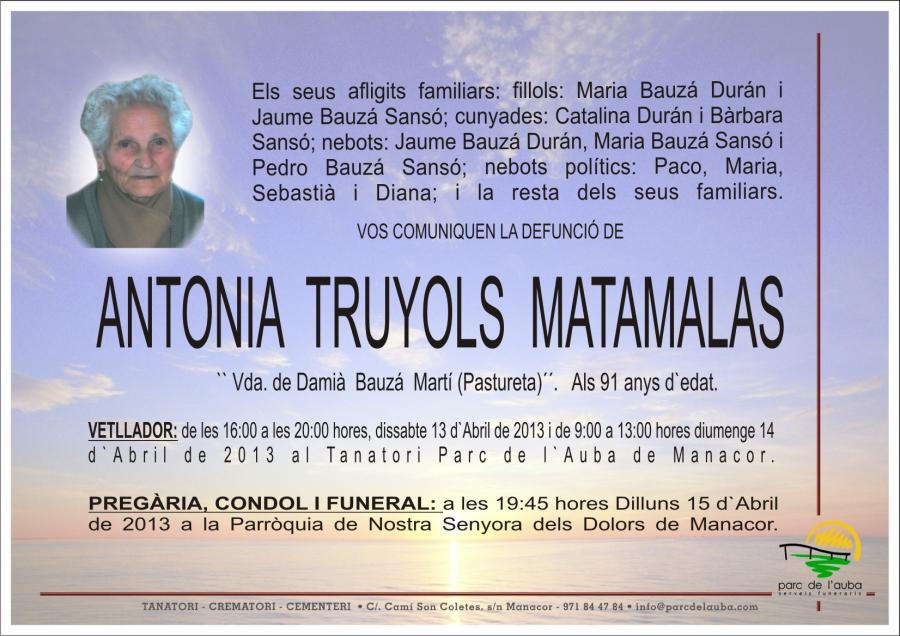 ANTÃ'NIA  TRUYOLS  MATAMALAS
