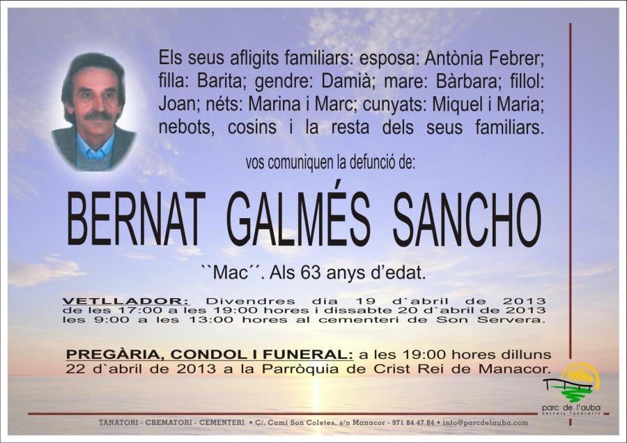 BERNAT GALMÉS  SANCHO