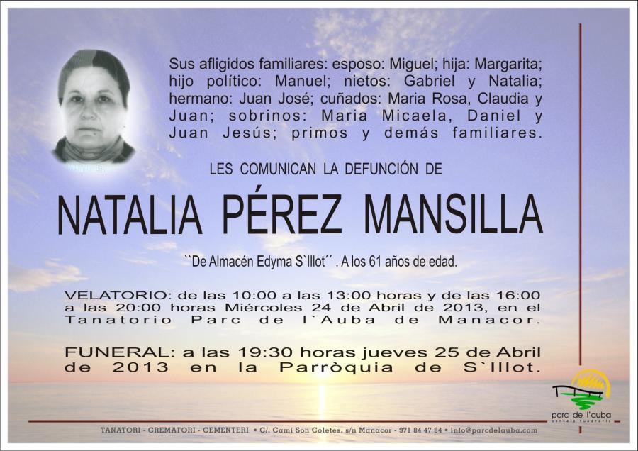 NATALIA PEREZ  MANSILLA