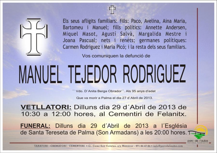 MANUEL TEJEDOR  RODRIGUEZ