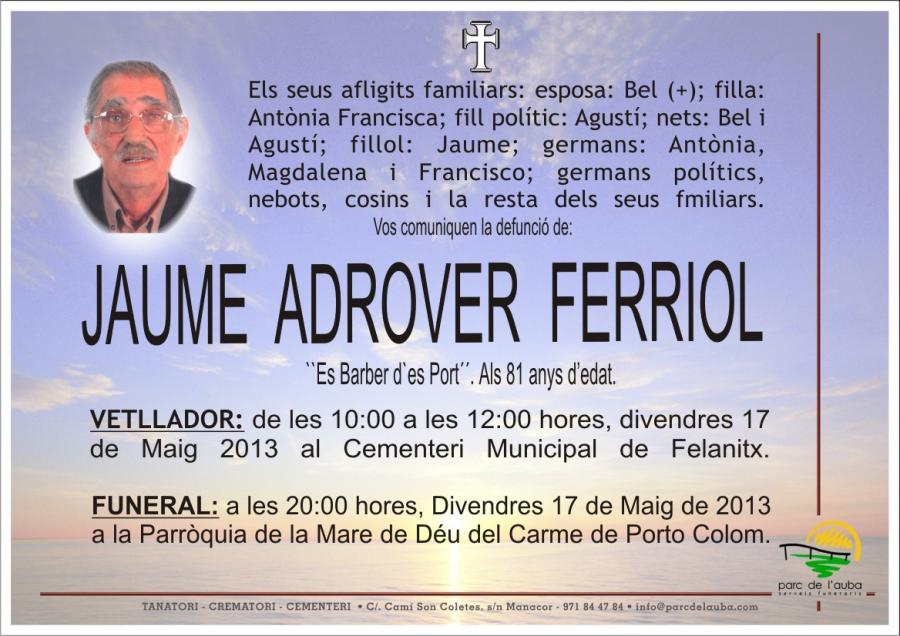 JAUME ADROVER  FERRIOL
