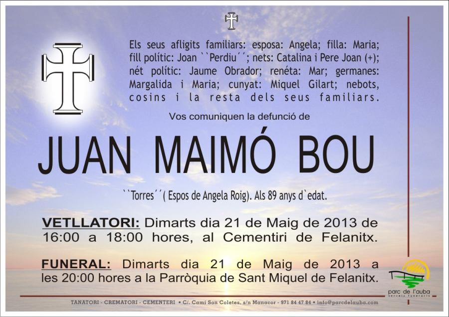 JUAN MAIMÓ  BOU