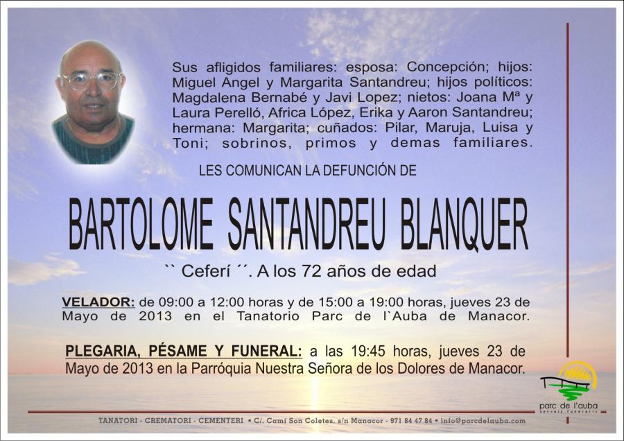 BARTOLOME SANTANDREU  BLANQUER